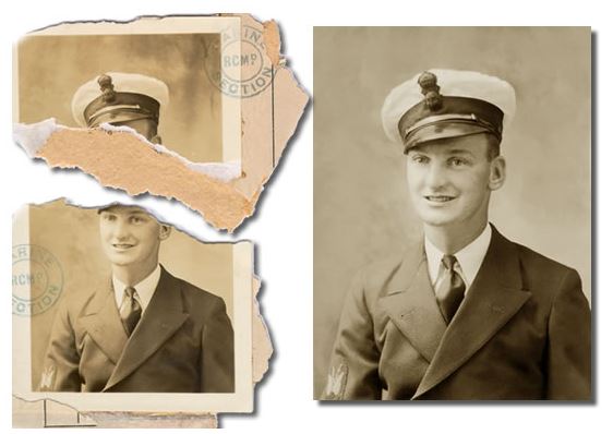 restoration retouch torn restored worn photographs